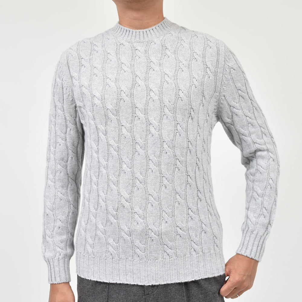 Settefili Cashmere セッテフィーリ カシミア カシミヤ ケーブル ミドルゲージ クルーネック ニット
