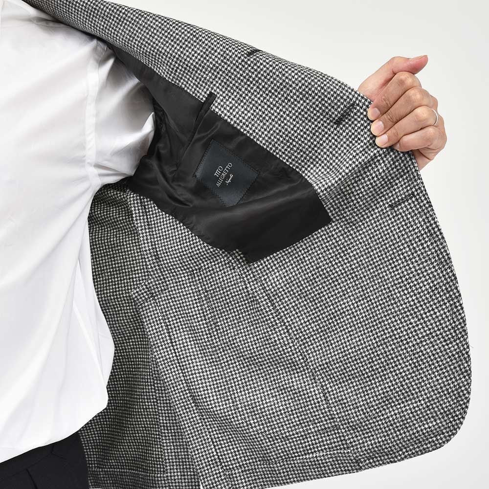 TITO ALLEGRETTO ティト アレグレット ヴァージンウール ハウンドトゥース シングル3Bジャケット