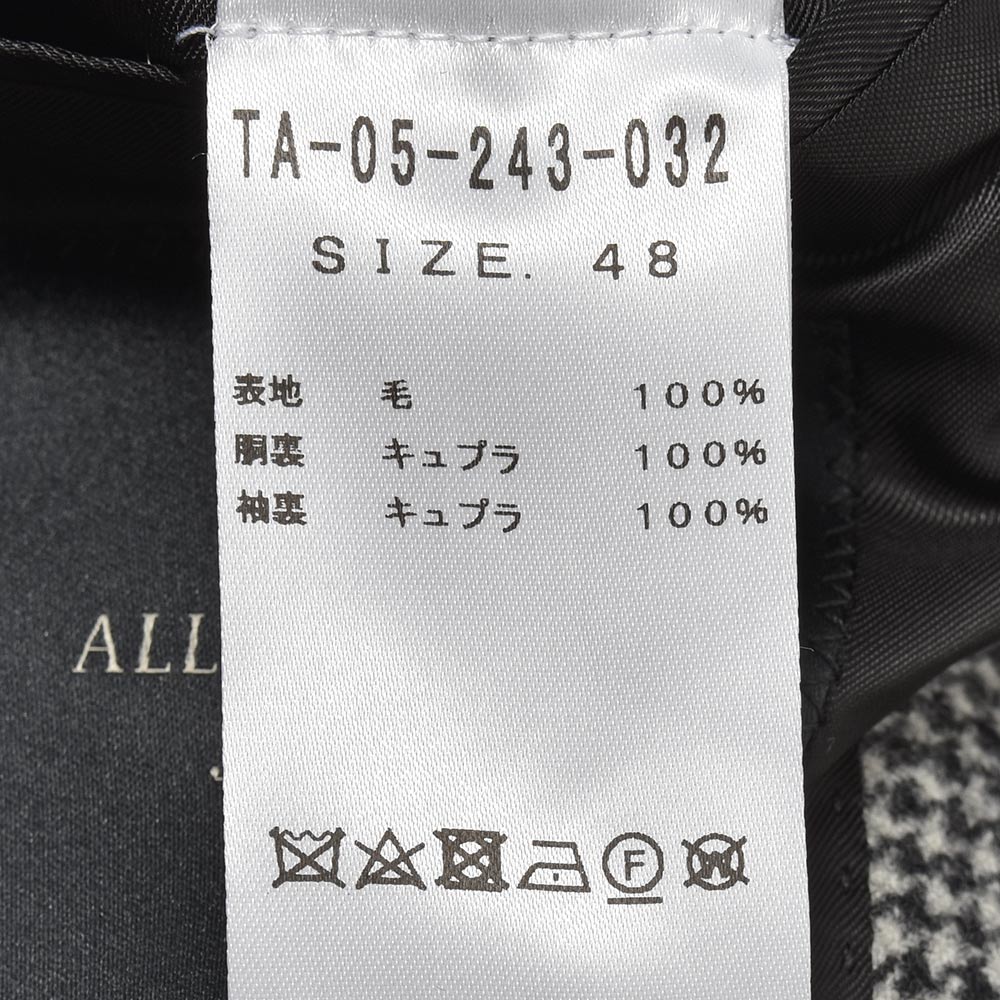 TITO ALLEGRETTO ティト アレグレット ヴァージンウール ハウンドトゥース シングル3Bジャケット