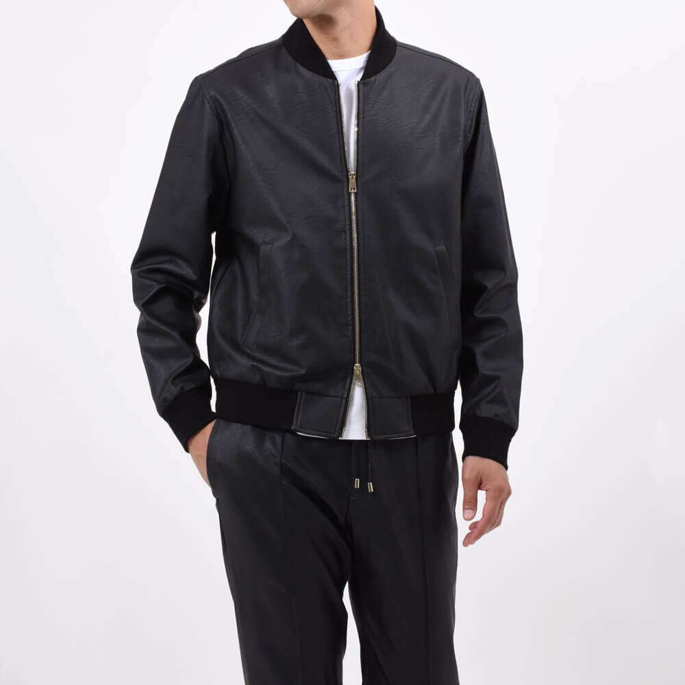 ジャブスアルキヴィオ / giabs_GOLD シンセティックレザー ジップアップ ブルゾン/BARDI GOLD/A5419