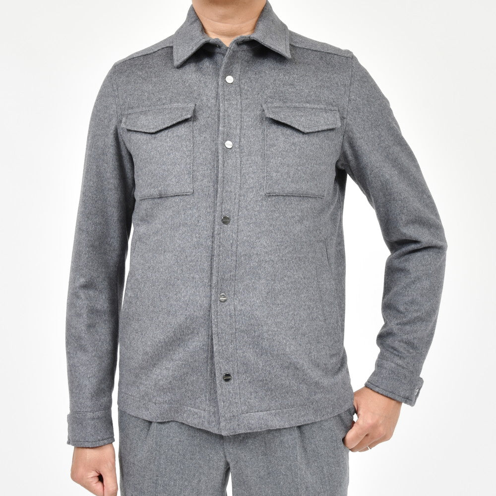 HERNO(ヘルノ) ウールカシミアフランネルシャツブルゾン GI000312U-33318