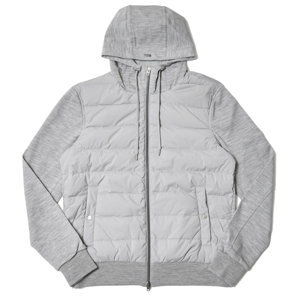 HERNO(ヘルノ) ストレッチナイロン×ウールジャージハイブリッドフーディー JP00013UR-56013