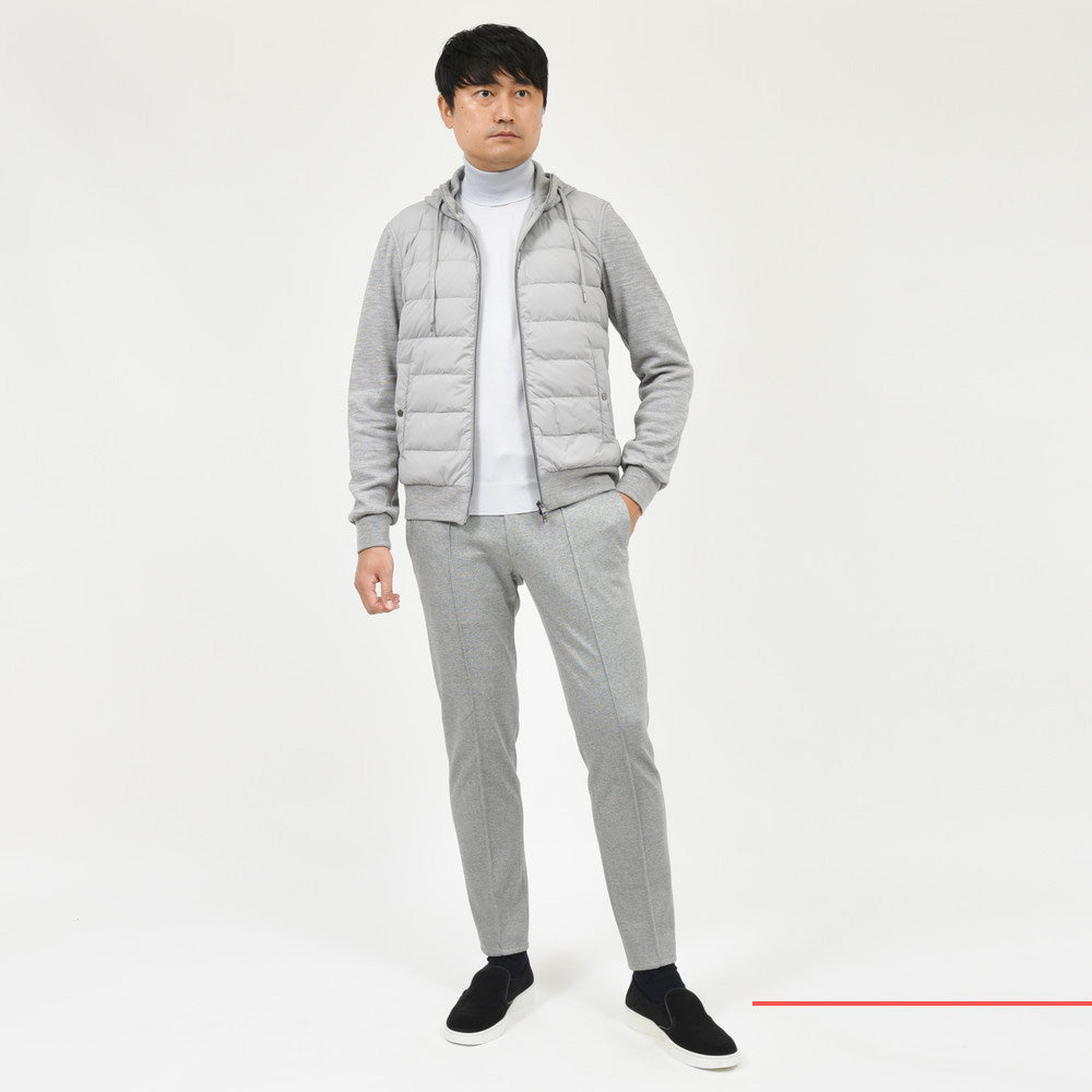 HERNO(ヘルノ) ストレッチナイロン×ウールジャージハイブリッドフーディー JP00013UR-56013