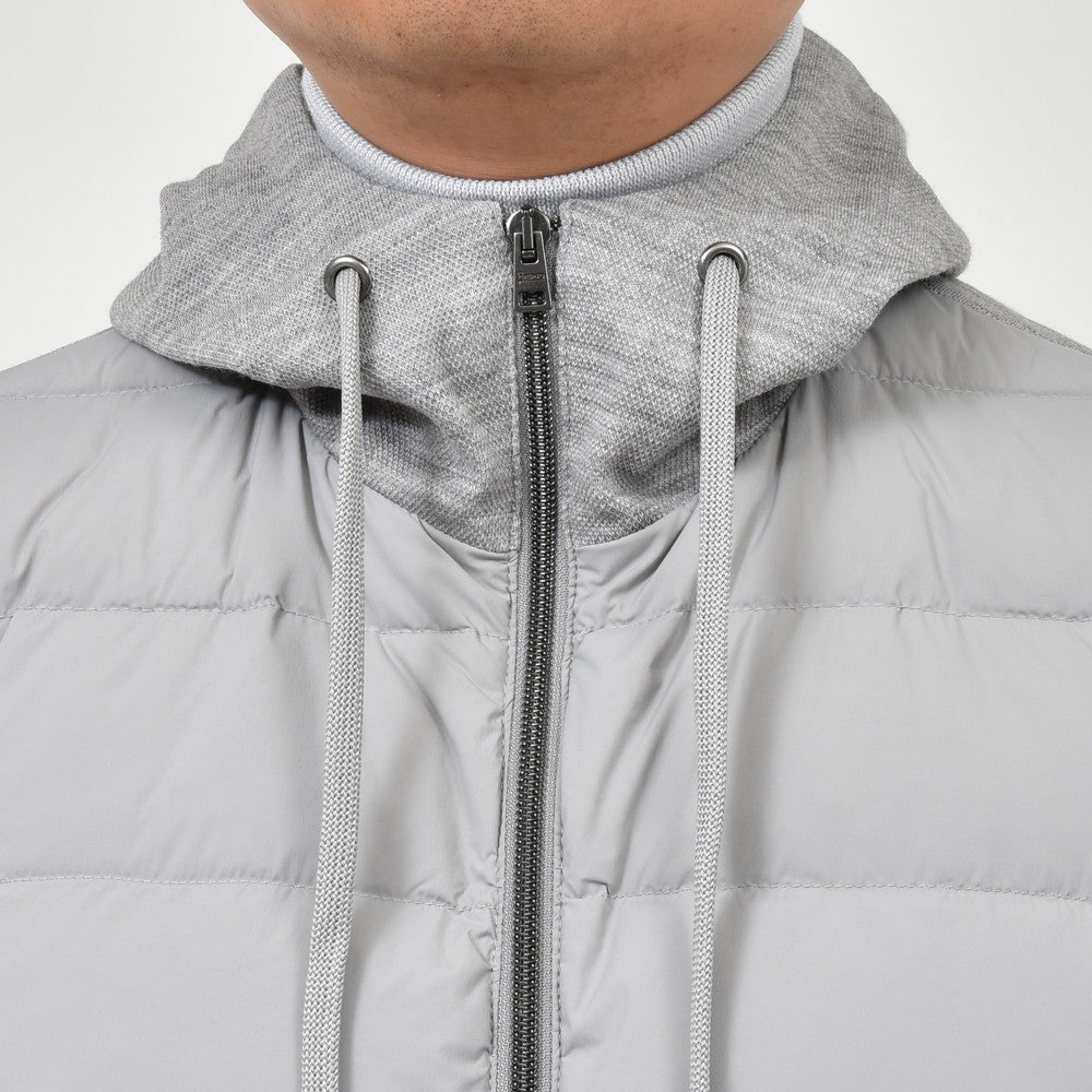 HERNO(ヘルノ) ストレッチナイロン×ウールジャージハイブリッドフーディー JP00013UR-56013