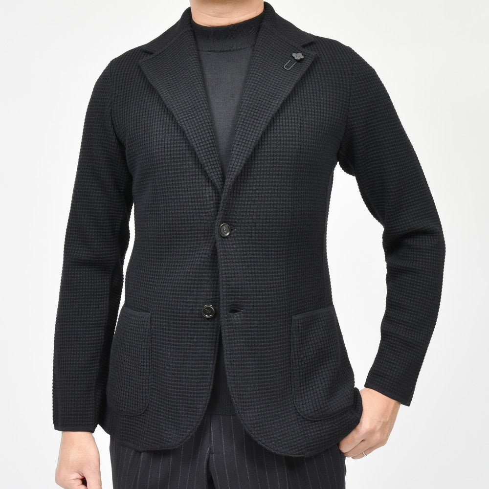 LARDINI(ラルディーニ) ウールタックリブニットジャケット JALJM56/IV63001