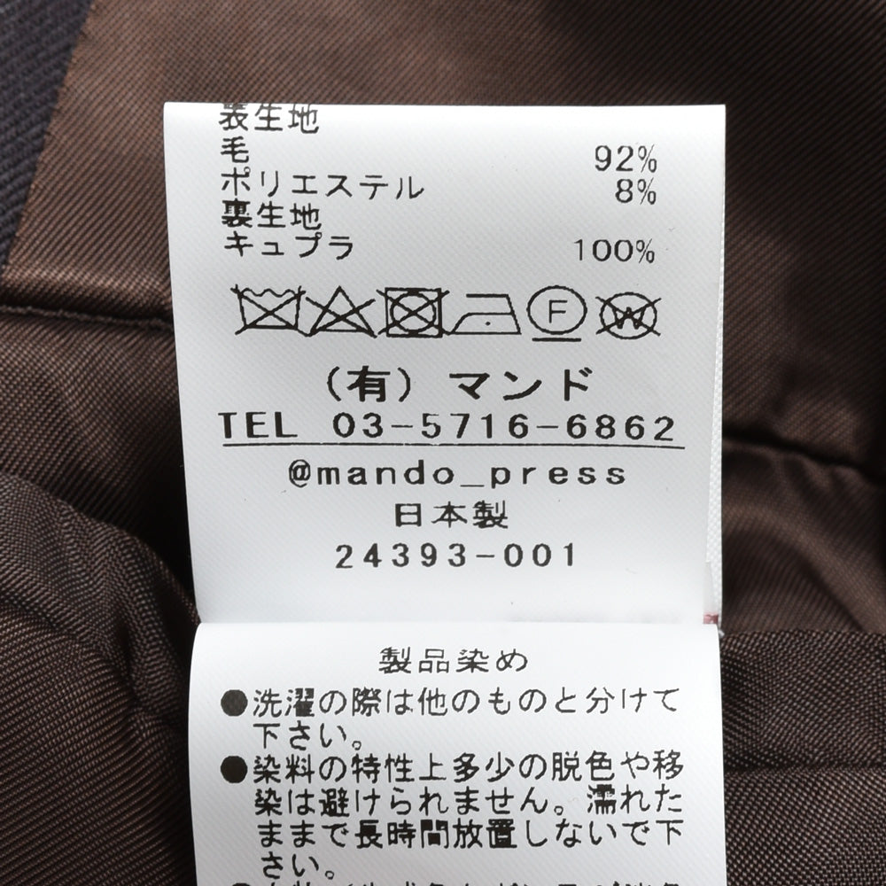 mando(マンド) ガーメントダイウールポリエステルジャガード2Bジャケット 24393-001