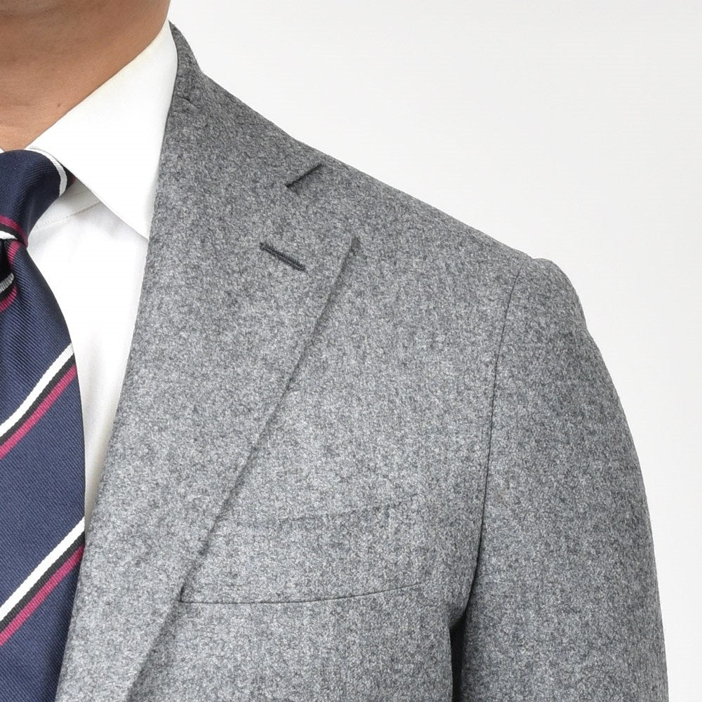 guji(グジ) SUPER100'sウールフランネル3B1プリーツスーツ (MADE BY RING JACKET / VITALE BARBERIS CANONICOファブリック使用)【秋/