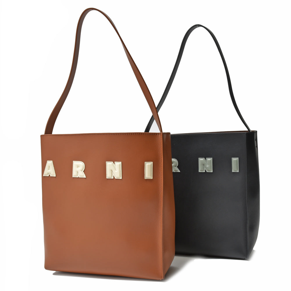 MARNI(マルニ) Museo スムースカーフレザーホーボーバッグ SHMP0111U0 P6483