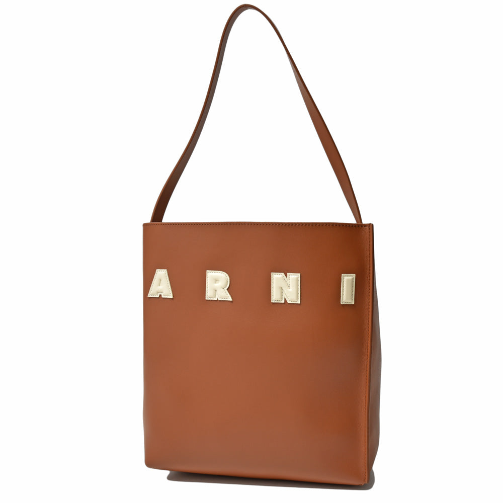 MARNI(マルニ) Museo スムースカーフレザーホーボーバッグ SHMP0111U0 P6483