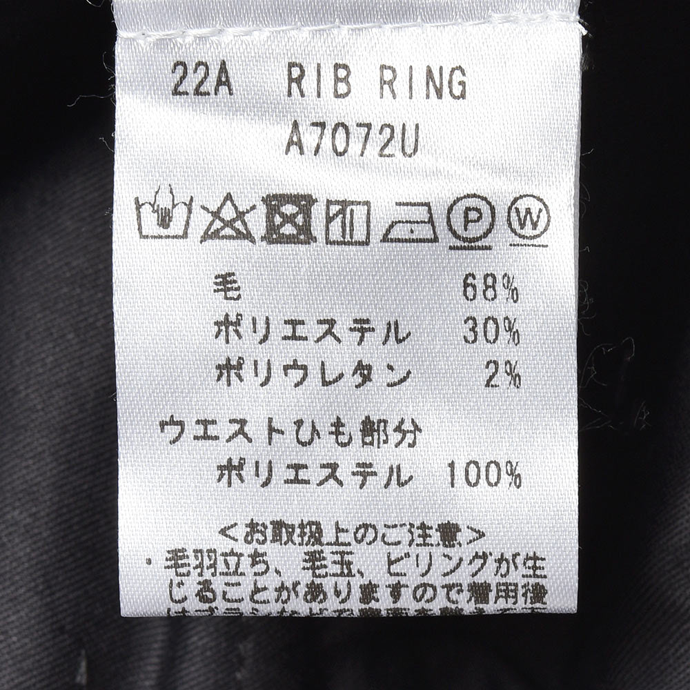 giab's ARCHIVIO ジャブスアルキヴィオ ring別注RIBring リブリング ウォッシャブルウール ライトフランネル ストレッチ 1プリーツ シャーリングリブパンツ A7072U