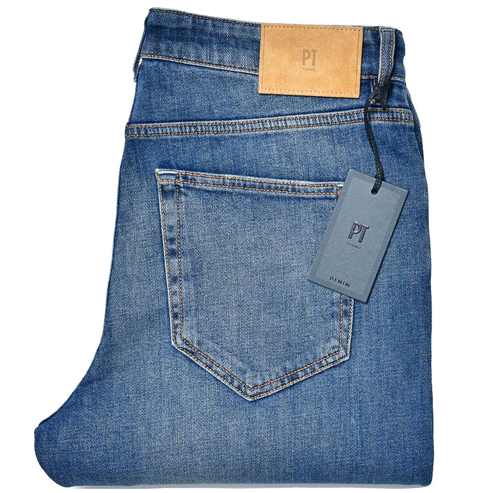 PT TORINO DENIM ピーティートリノデニム コットン ストレッチ ダメージ&リペア デニムパンツ REGGAE/TAPERED FIT/TX1610