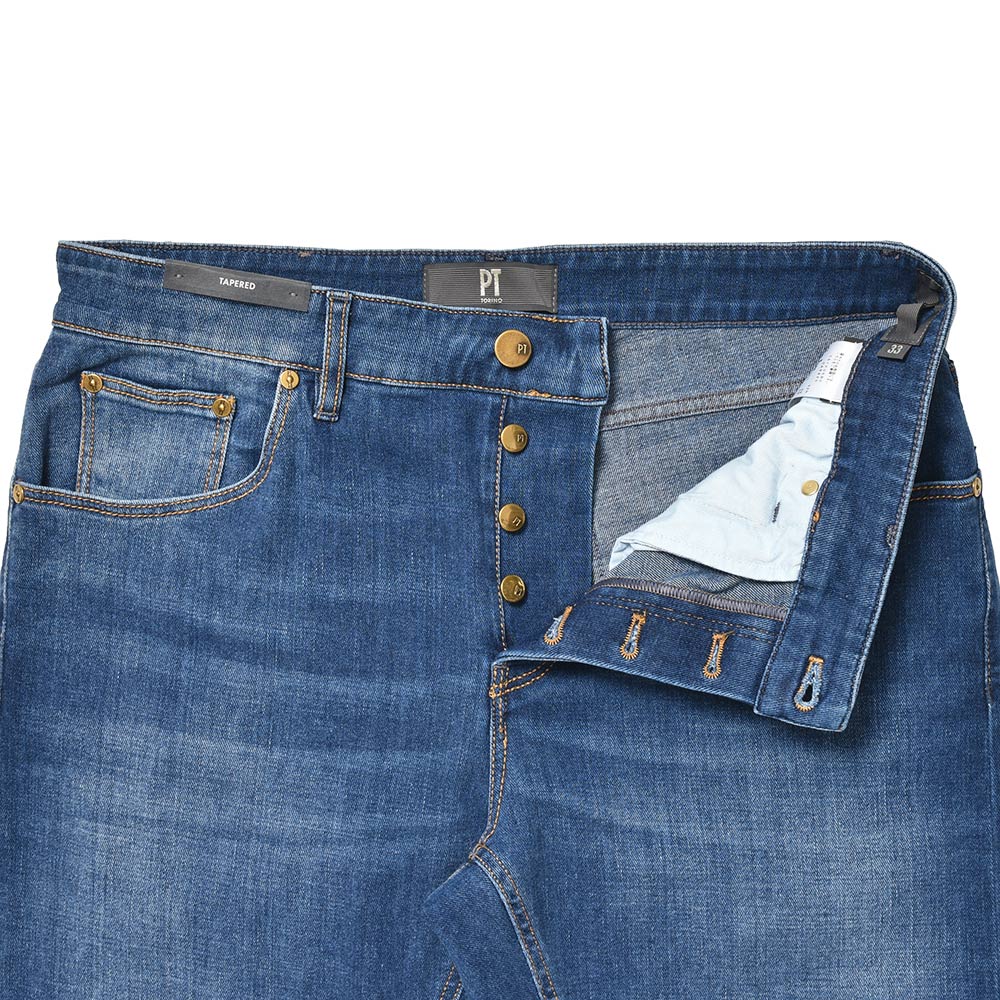 PT TORINO DENIM ピーティートリノデニム コットンポリエステル ストレッチ ウォッシュド デニムパンツ REGGAE/TAPERED FIT/CA5920