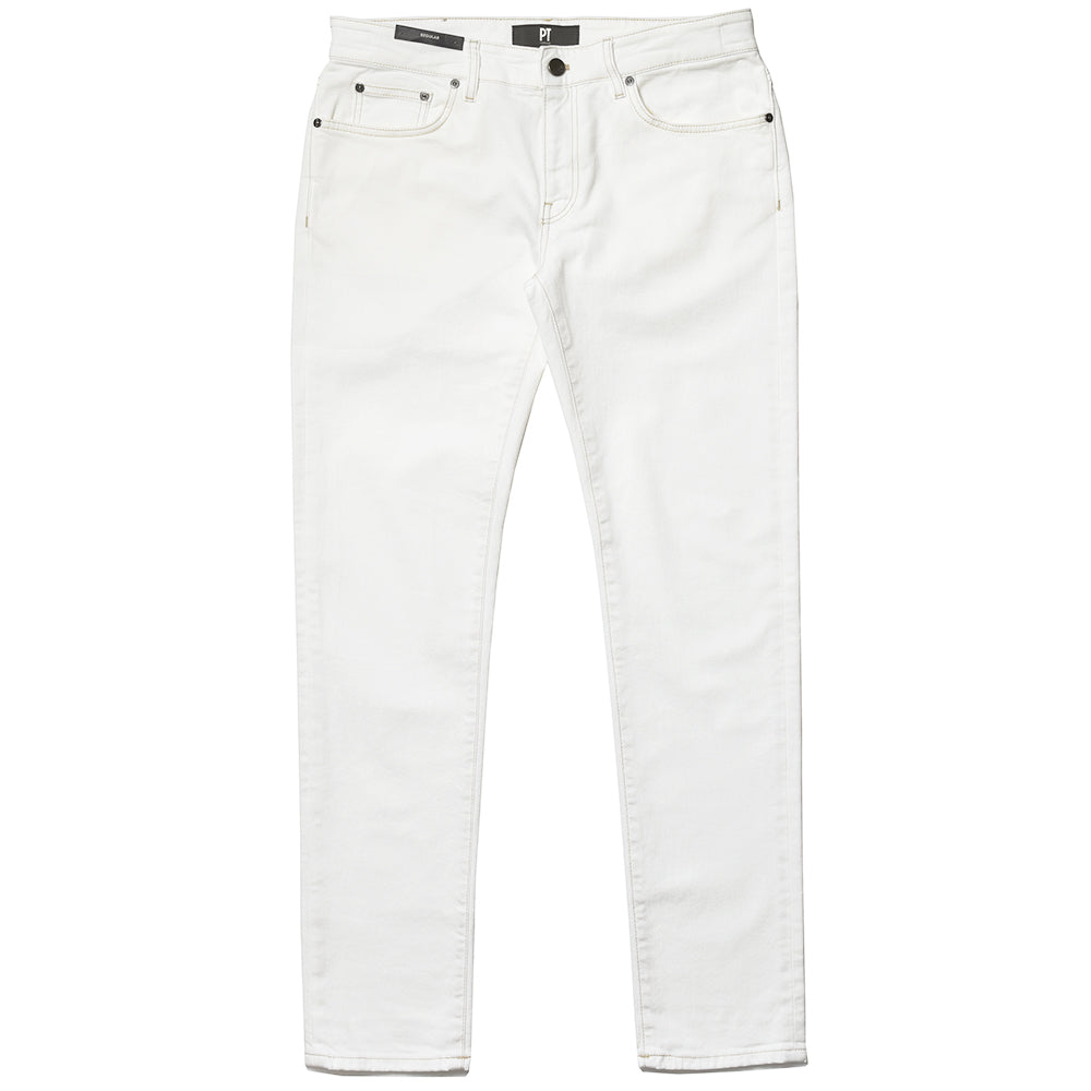 PT TORINO DENIM ピーティートリノデニム コットン ストレッチ ウォッシュド ホワイトデニムパンツ SWING/SUPERSLIM FIT/OA14L0