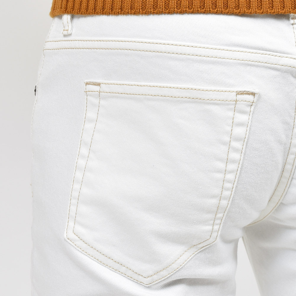 PT TORINO DENIM ピーティートリノデニム コットン ストレッチ ウォッシュド ホワイトデニムパンツ SWING/SUPERSLIM FIT/OA14L0