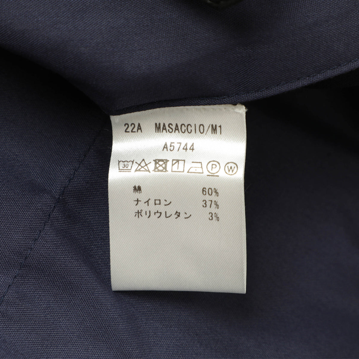 ジャブスアルキヴィオ / MASACCIO ストレッチ コットン ツイル パンツ/A5744/90 ブラック