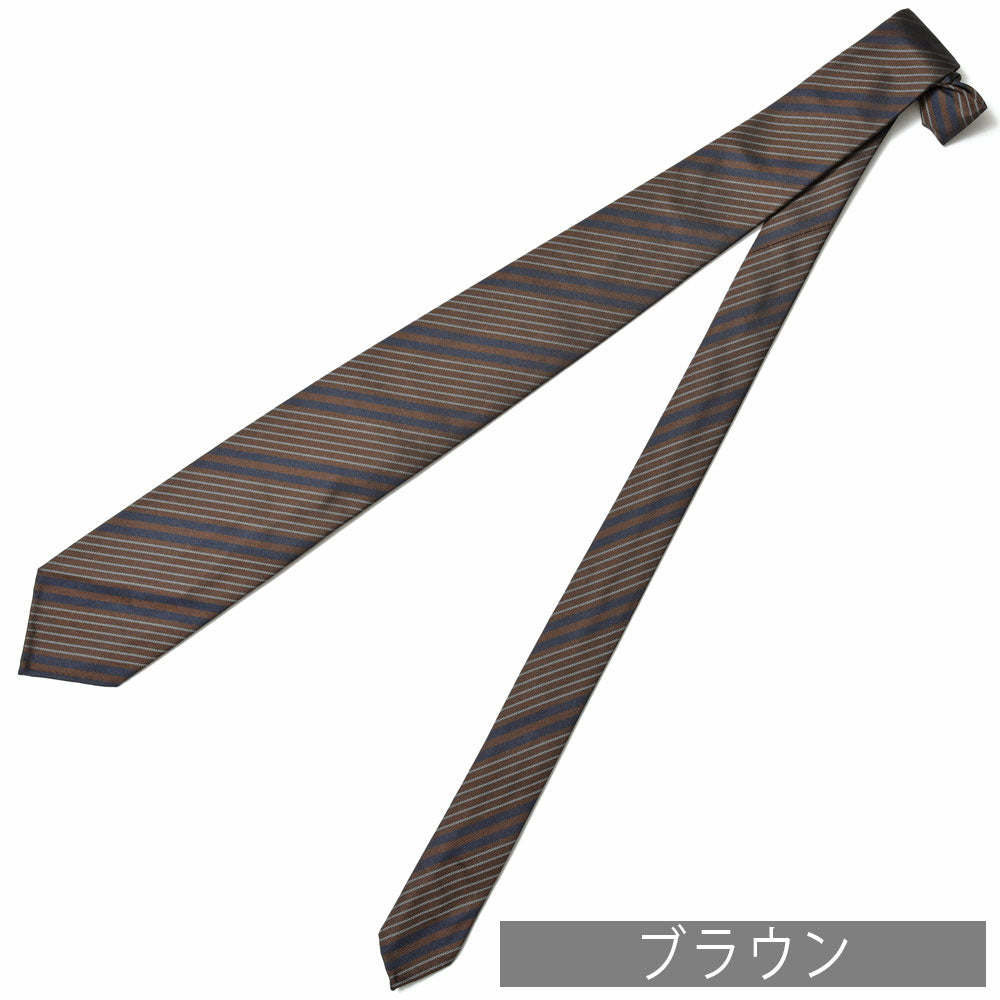 Stefano Cau(ステファノ カウ) シルクレップシックシンストライプスフォデラートタイ MF3112