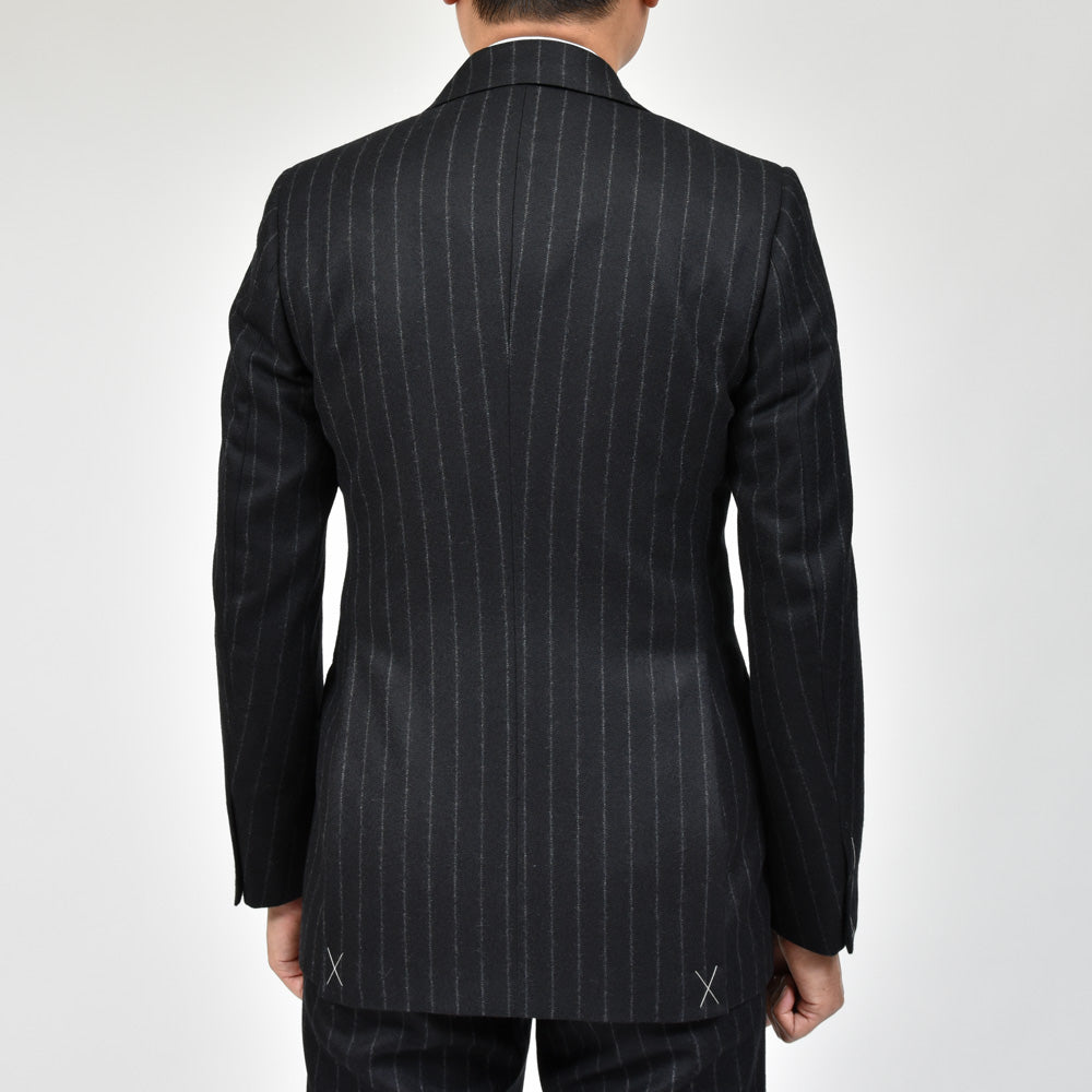 HUSBANDS(ハズバンズ) ウールフランネルチョークストライプ6Bダブルジャケット VEDB WOBKJY.CO