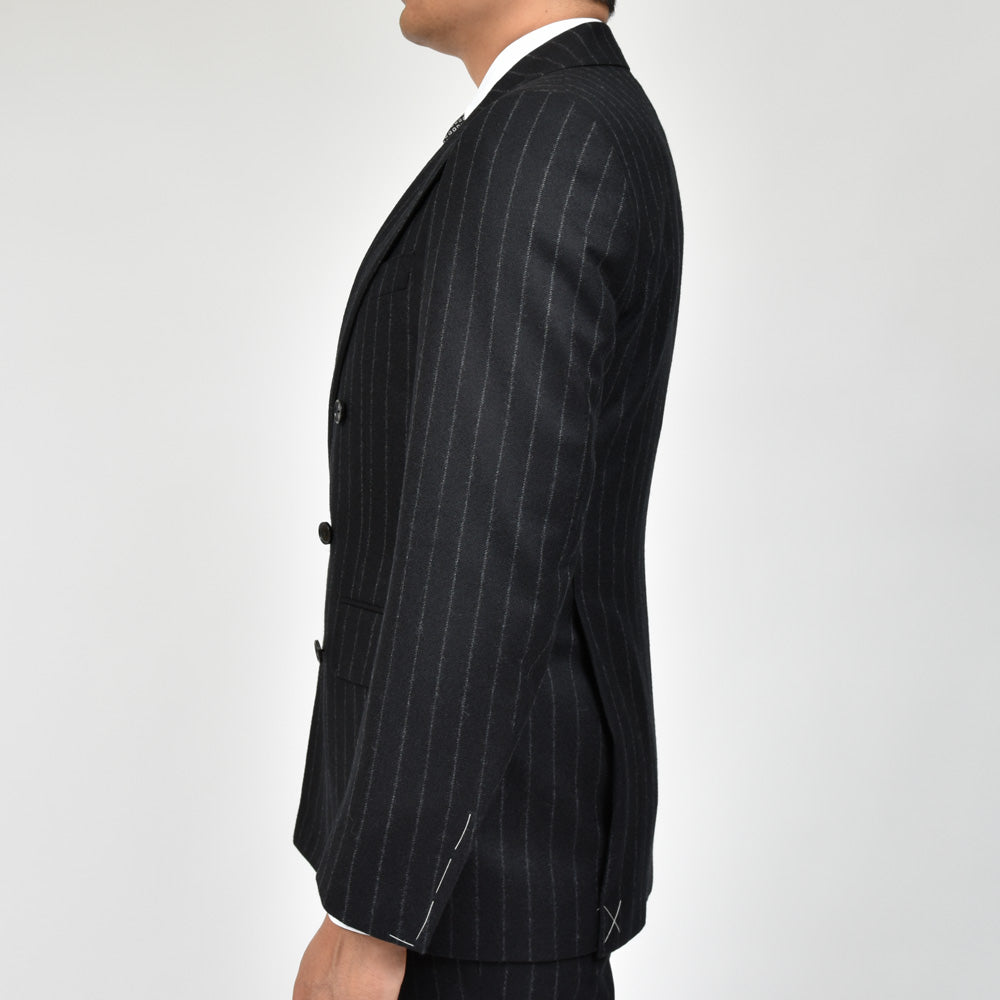 HUSBANDS(ハズバンズ) ウールフランネルチョークストライプ6Bダブルジャケット VEDB WOBKJY.CO