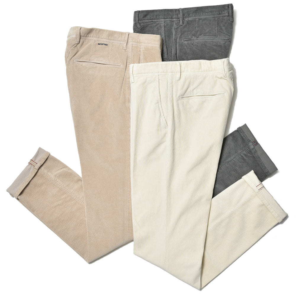 INCOTEX SLACKS(インコテックス スラックス) SLIM FIT ウォッシュドストレッチコットンコーデュロイテーパードパンツ 18S100-4687A/21564