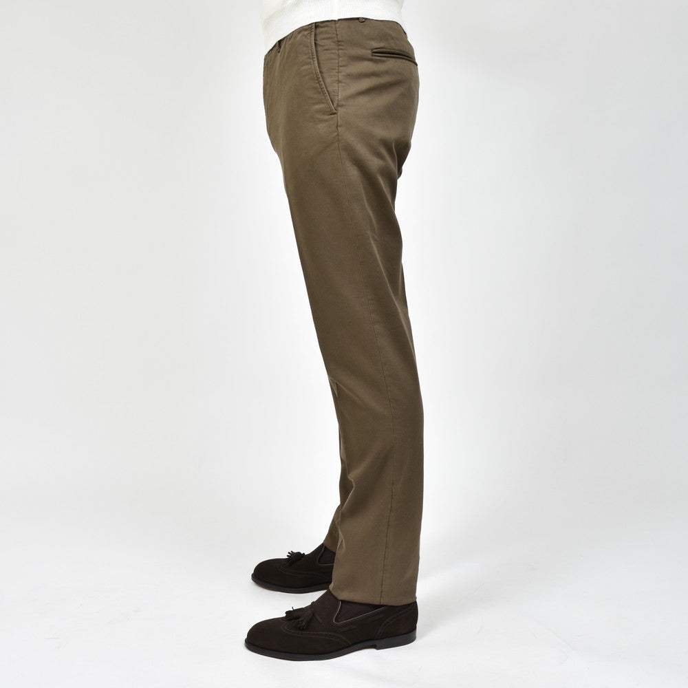 INCOTEX SLACKS(インコテックス スラックス) SLIM FIT ガーメントダイコットンストレッチサテンシャーリングテーパードパンツ 13S166-4697A/21553