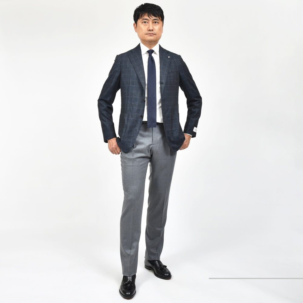 Belvest(ベルベスト) カシミアライトツィードタータンチェック3Bジャケット JACKET IN THE BOX G10307-22222/GJ