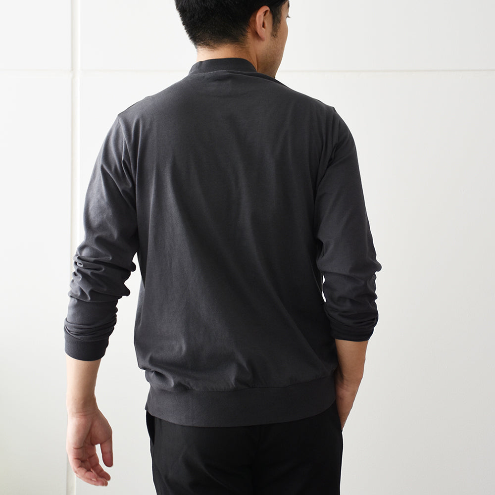アンティーチポ / スムースコットン モックネック ロングスリーブ Tシャツ/FIANO LUNGO/smooth