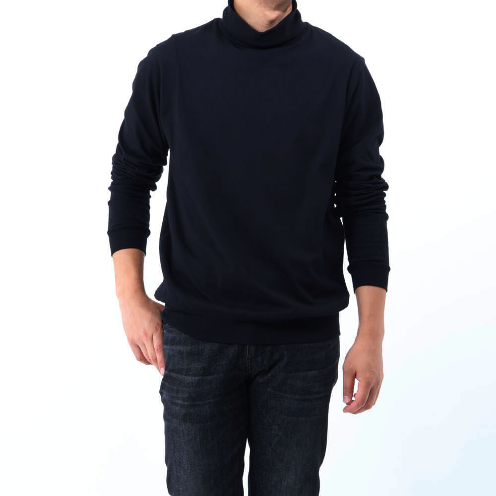 アンティーチポ / スムースコットン タートルネック ロングスリーブ Tシャツ/TRAMINER LUNGO