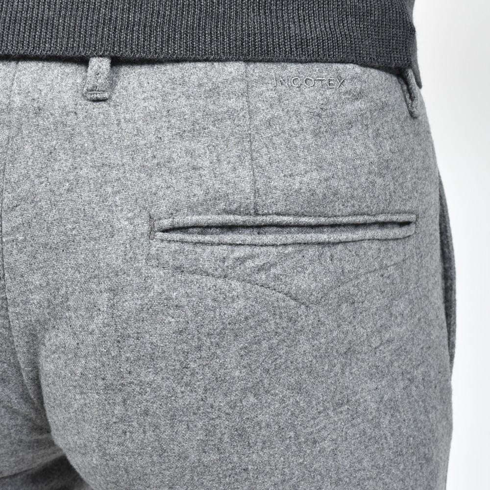 INCOTEX SLACKS(インコテックス スラックス) SLIM FIT ウォッシュドストレッチウールフランネルテーパードパンツ 18S100-4575A/21648