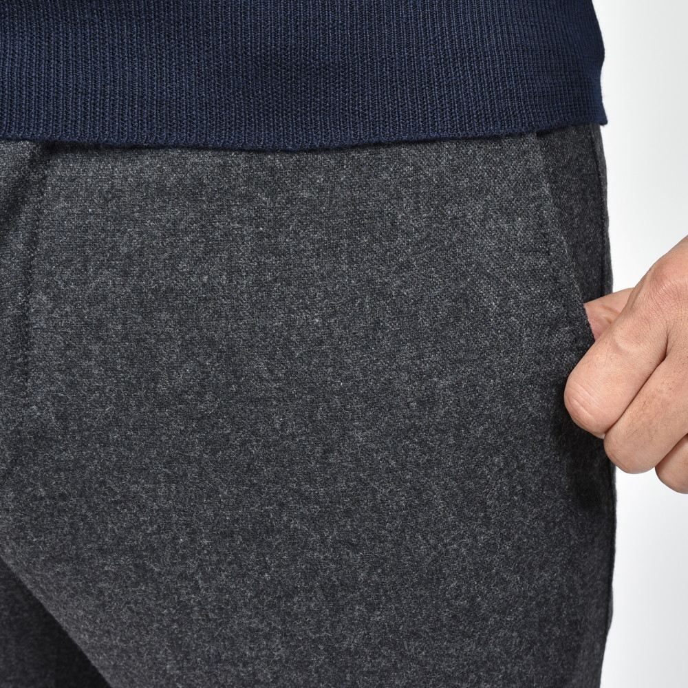 INCOTEX SLACKS(インコテックス スラックス) SLIM FIT ウォッシュドストレッチウールフランネルテーパードパンツ 18S100-4575A/21648