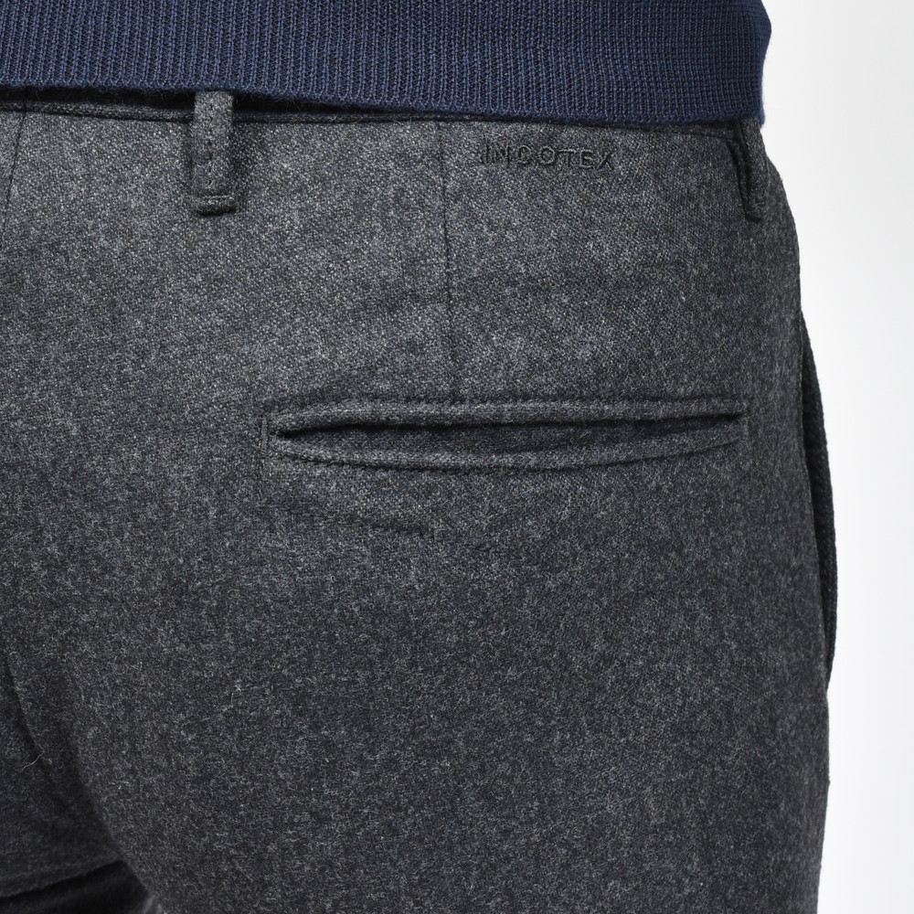 INCOTEX SLACKS(インコテックス スラックス) SLIM FIT ウォッシュドストレッチウールフランネルテーパードパンツ 18S100-4575A/21648