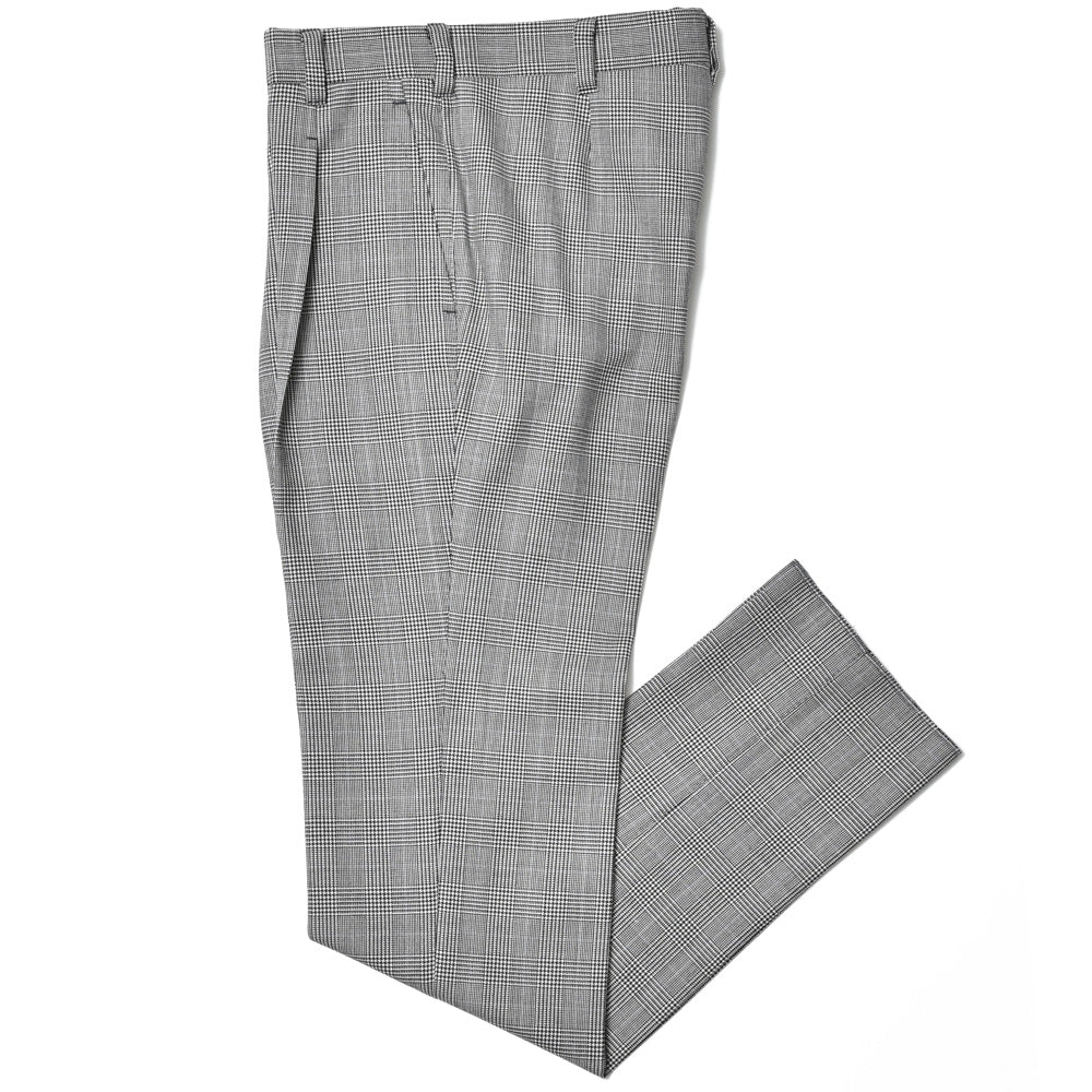 IGARASHI TROUSERS(五十嵐トラウザーズ) ウールライトツィードグレンチェック1プリーツスリムテーパードパンツ IGT/1OUTP/M3480