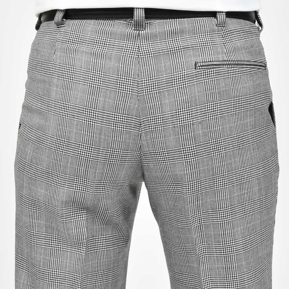 IGARASHI TROUSERS(五十嵐トラウザーズ) ウールライトツィードグレンチェック1プリーツスリムテーパードパンツ IGT/1OUTP/M3480