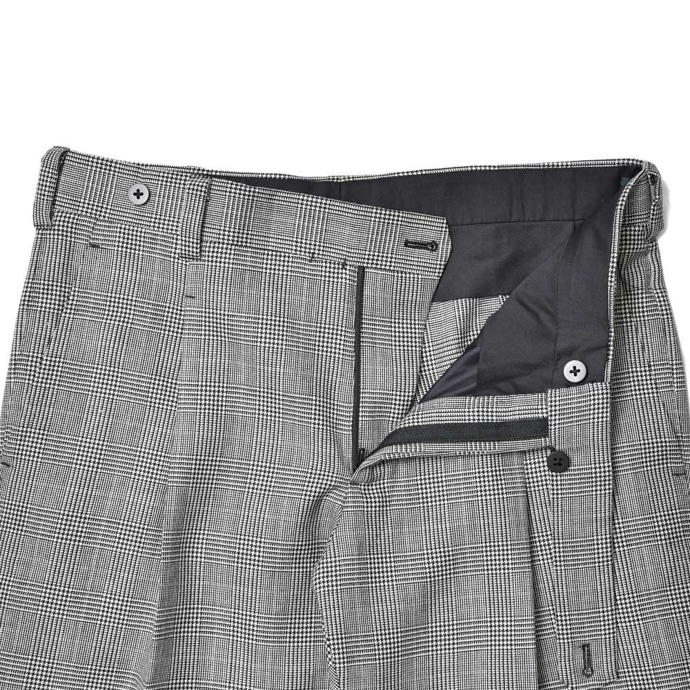 IGARASHI TROUSERS(五十嵐トラウザーズ) ウールライトツィードグレンチェック1プリーツスリムテーパードパンツ IGT/1OUTP/M3480