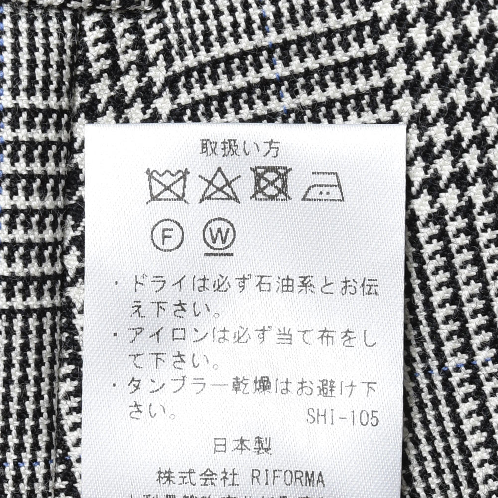 IGARASHI TROUSERS(五十嵐トラウザーズ) ウールライトツィードグレンチェック1プリーツスリムテーパードパンツ IGT/1OUTP/M3480