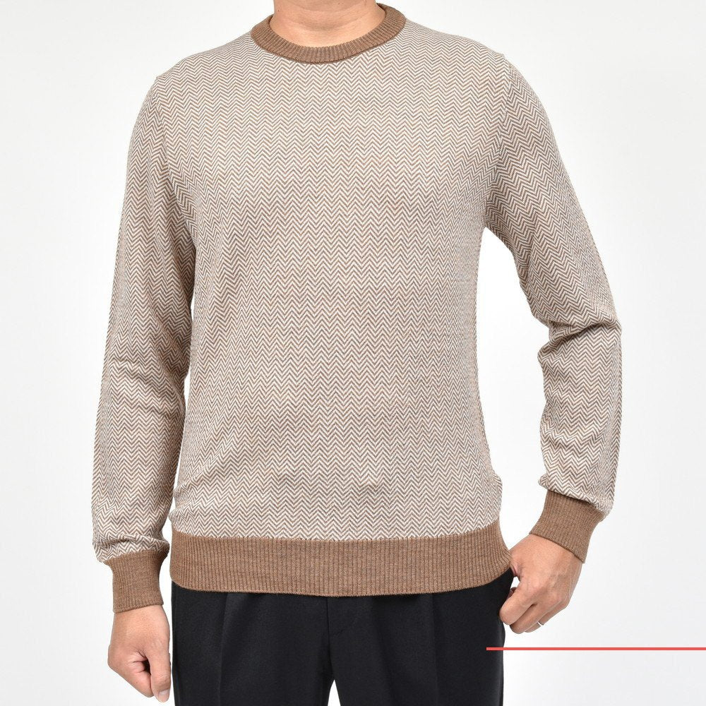 ZANONE(ザノーネ) ハイゲージウールヘリンボーンクルーネックニット GIRO/SLIM FIT/810114/ZN226/21700