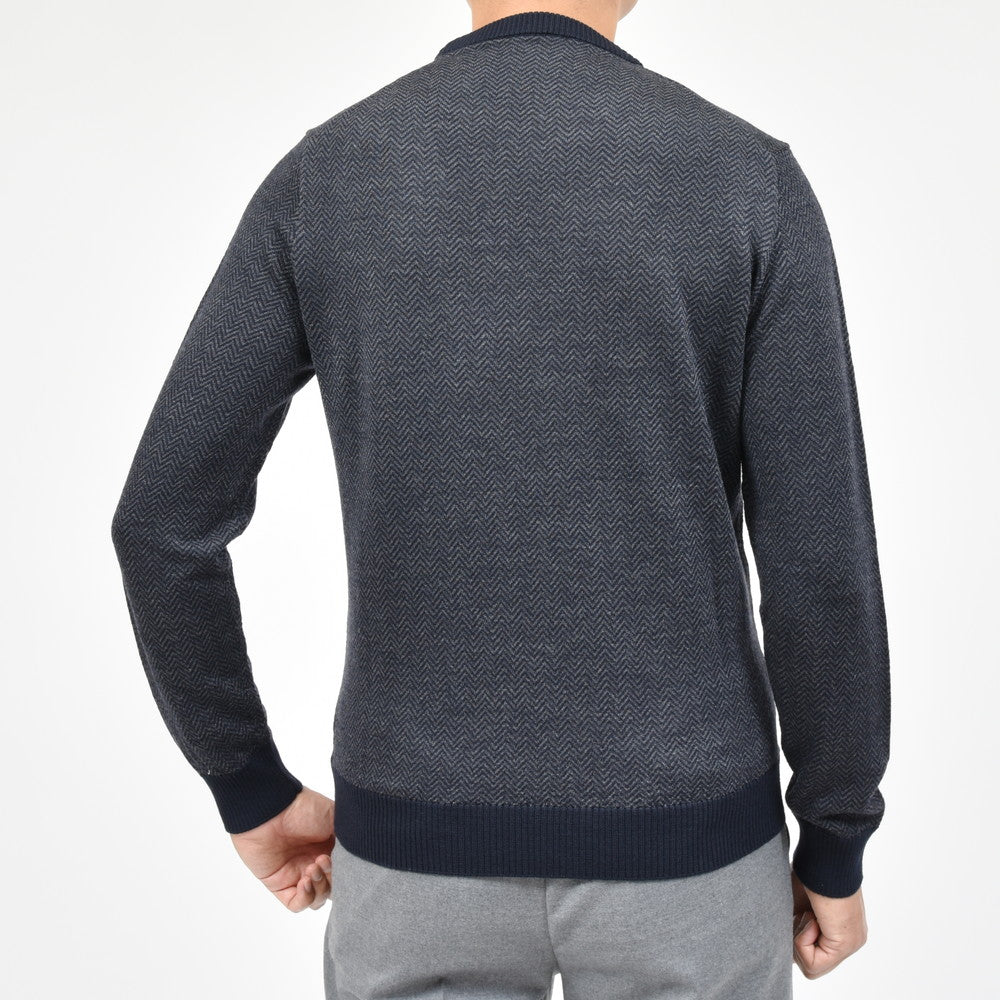 ZANONE(ザノーネ) ハイゲージウールヘリンボーンクルーネックニット GIRO/SLIM FIT/810114/ZN226/21700