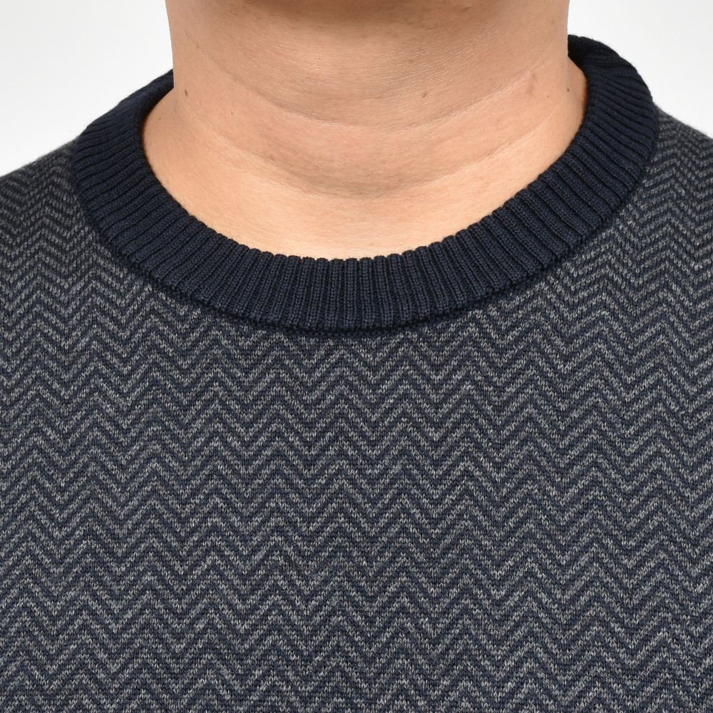 ZANONE(ザノーネ) ハイゲージウールヘリンボーンクルーネックニット GIRO/SLIM FIT/810114/ZN226/21700