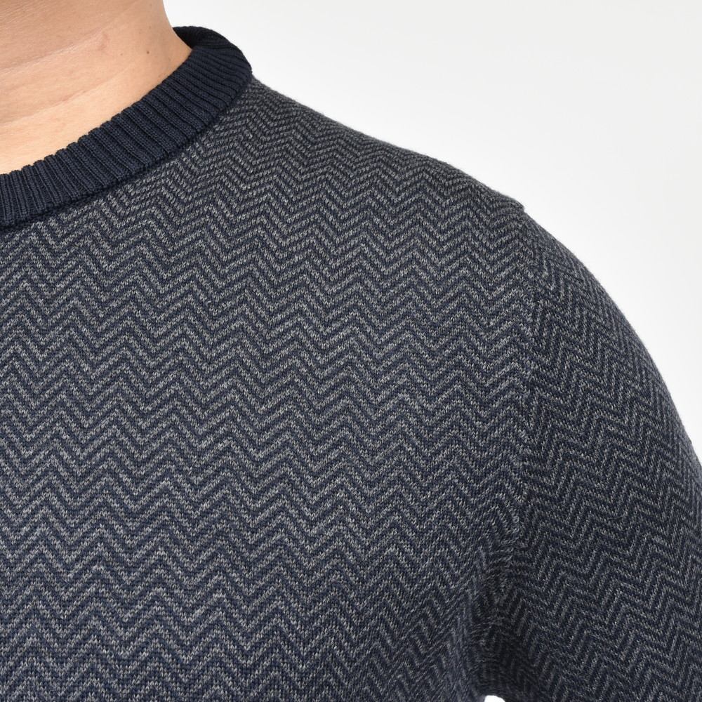 ZANONE(ザノーネ) ハイゲージウールヘリンボーンクルーネックニット GIRO/SLIM FIT/810114/ZN226/21700