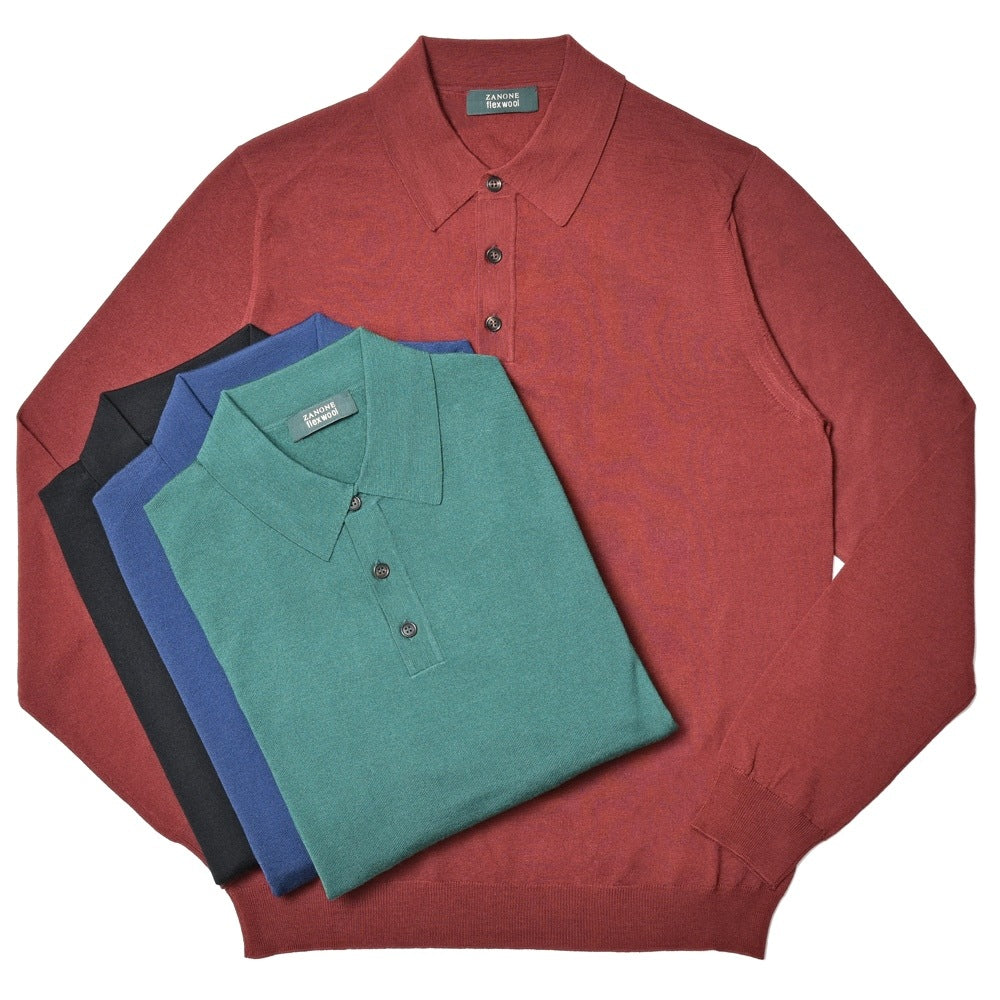 ZANONE(ザノーネ) ハイゲージストレッチウールニットポロ POLO ML/SLIM FIT/810102/Z0290/25400