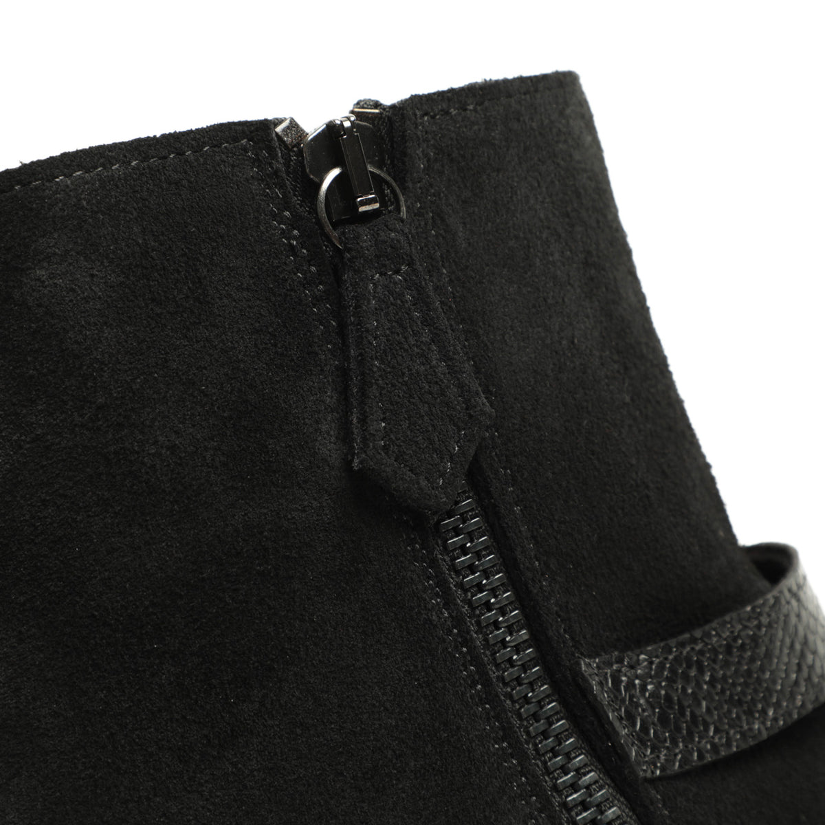 リドフォルト / リザード型押し スエード ベルト バックルサイドジップ ブーツ / 250/C / BLACK SUEDE ブラック