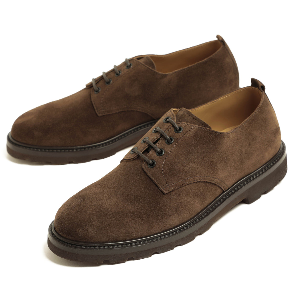 ヘンダーソン / スエード ダービープレーントゥ レースアップ シューズ / LACTAE HEVEA JOHN / SUEDE ARABICA ダークブラウン