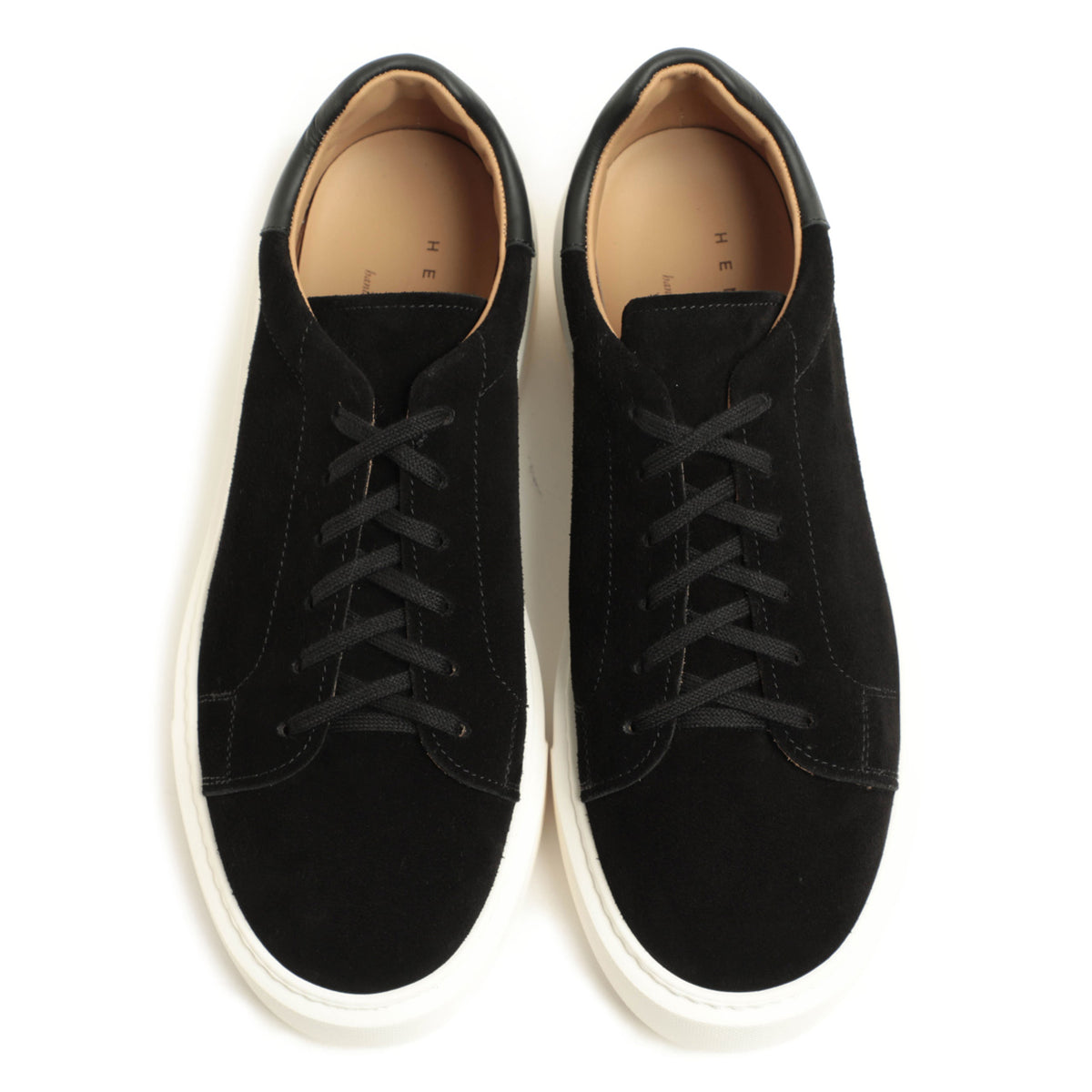 ヘンダーソン / カーフ スエードローカット レースアップ 厚底 スニーカー / EVAソール / LEONE 12 / NERO SUEDE ブラック