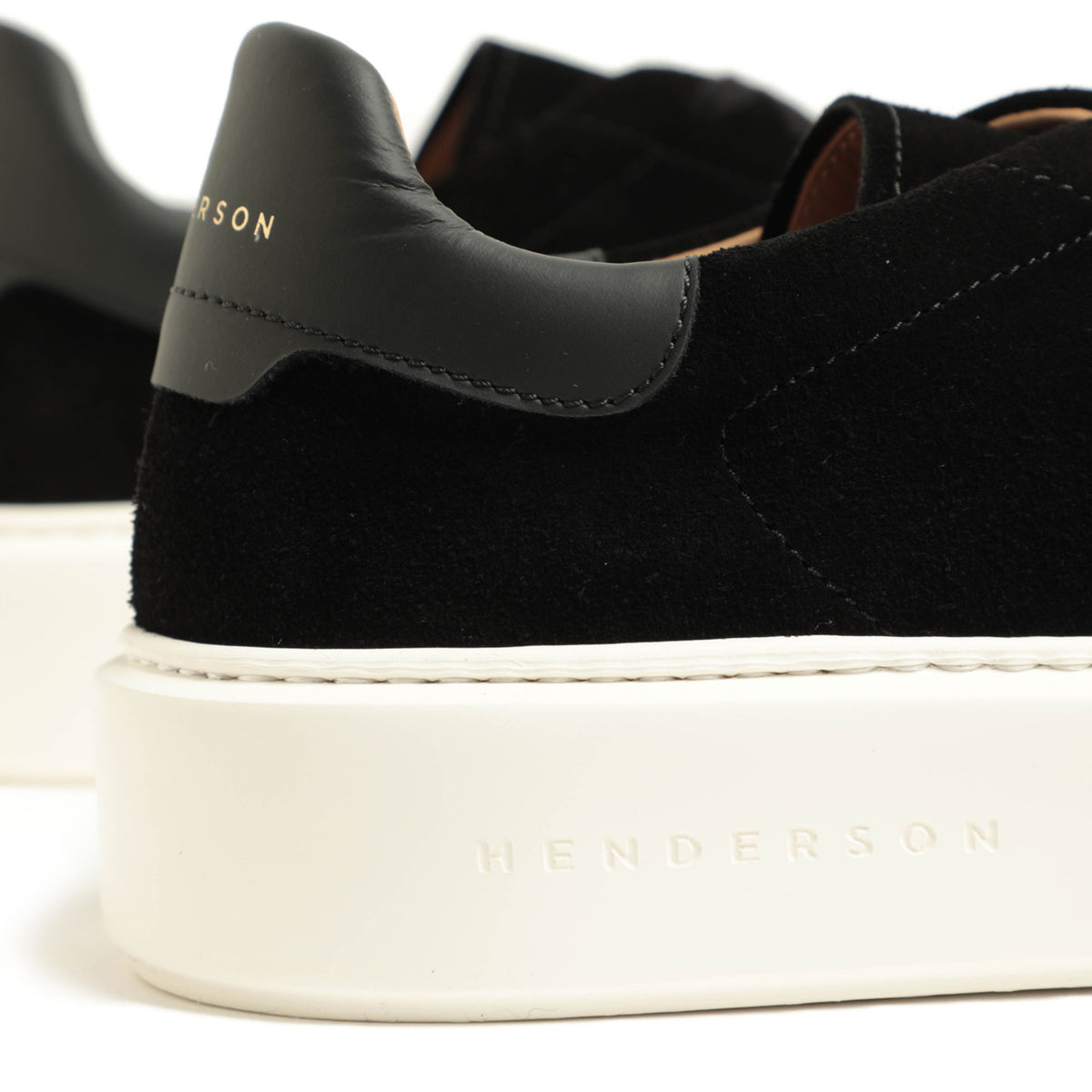 ヘンダーソン / カーフ スエードローカット レースアップ 厚底 スニーカー / EVAソール / LEONE 12 / NERO SUEDE ブラック
