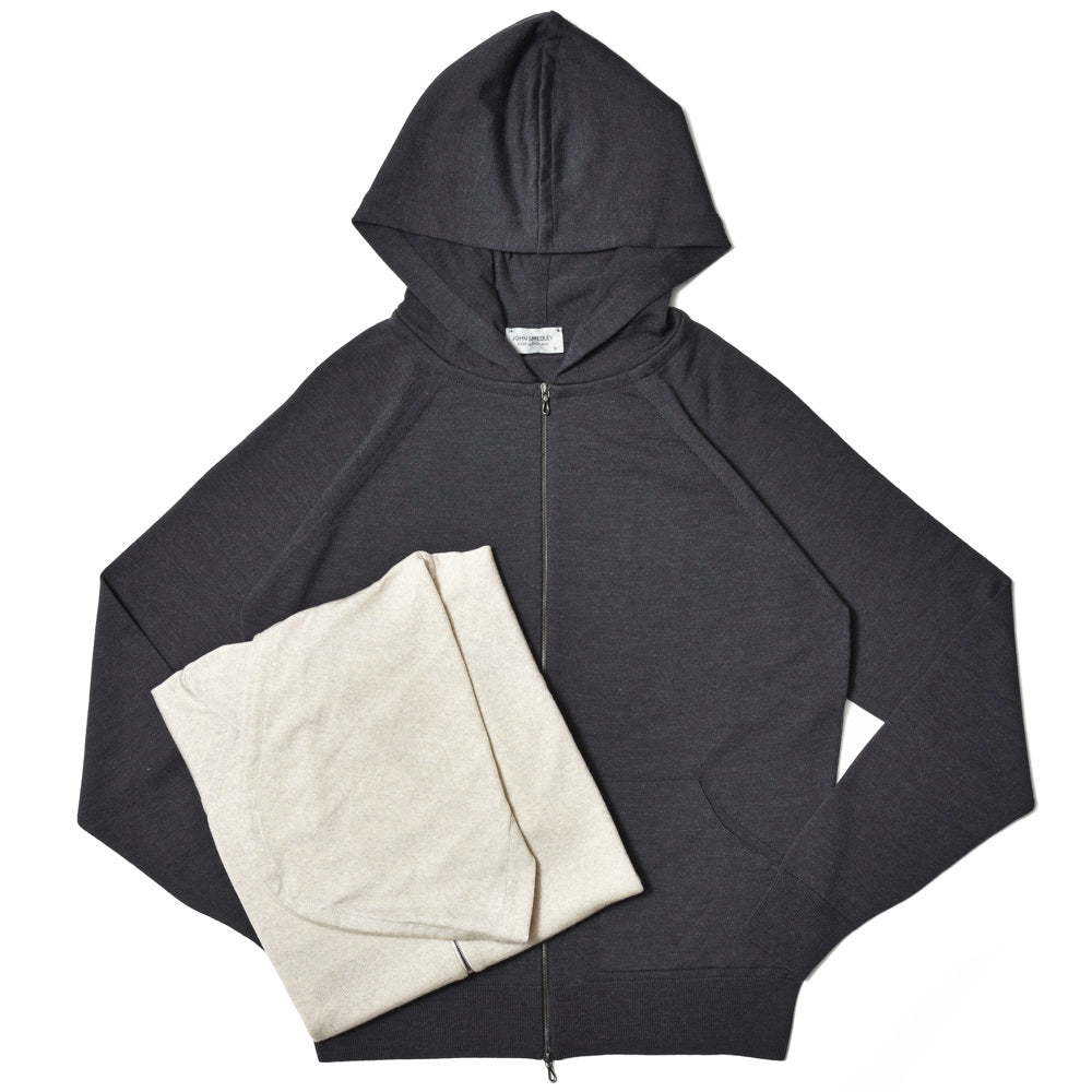 JOHN SMEDLEY ジョンスメドレー CARTY エクストラファインメリノウール 30ゲージ ジップアップ ニットパーカー EASY FIT