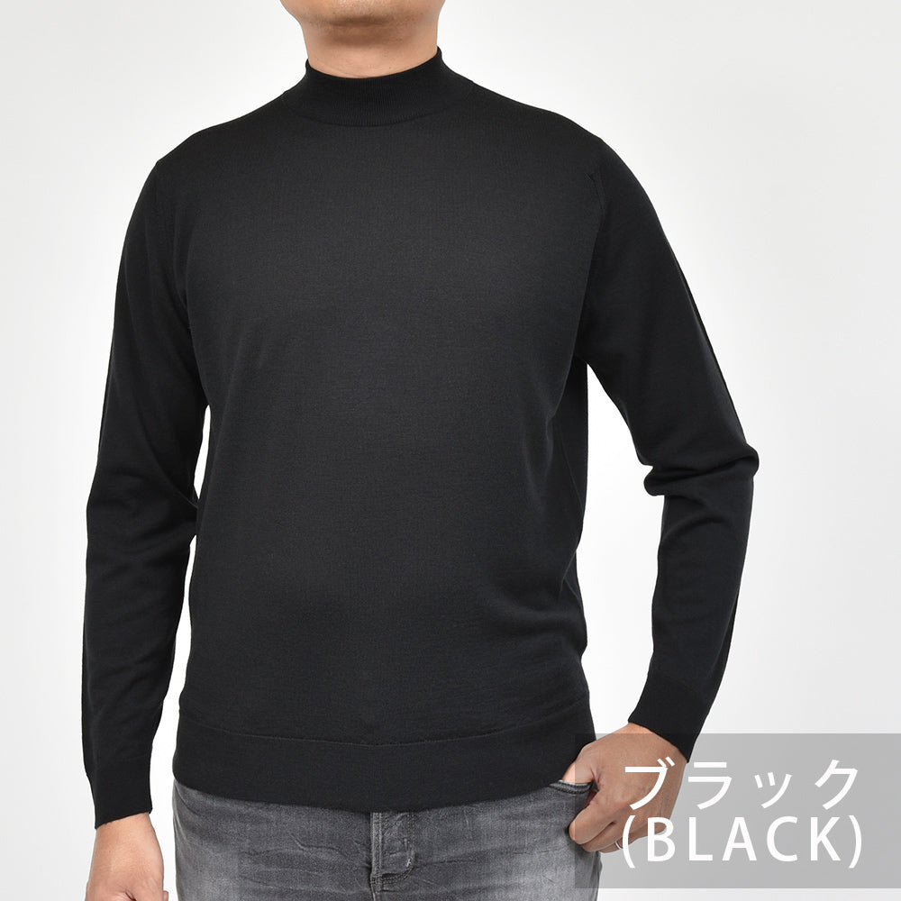 JOHN SMEDLEY ジョンスメドレー KILDAY エクストラファインメリノウール 30ゲージ モックネック ニット MODERN FIT