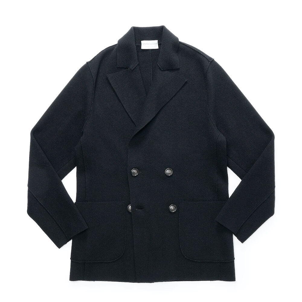 セッテフィーリカシミア / ウール&カシミア 4つボタン ニットジャケット/JACKET DB/MA/ブラック