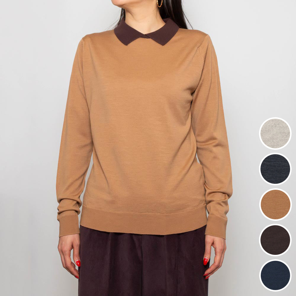 JOHN SMEDLEY(ジョンスメドレー) A4601 ロングスリーブクレリックニットポロ