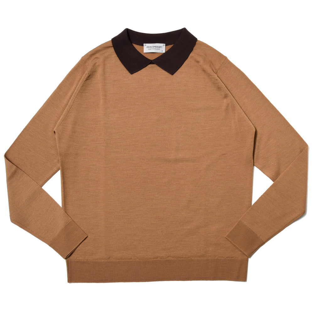 JOHN SMEDLEY(ジョンスメドレー) A4601 ロングスリーブクレリックニットポロ