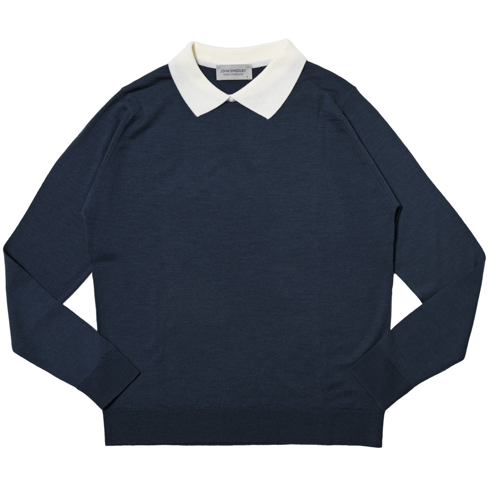 JOHN SMEDLEY(ジョンスメドレー) A4601 ロングスリーブクレリックニットポロ