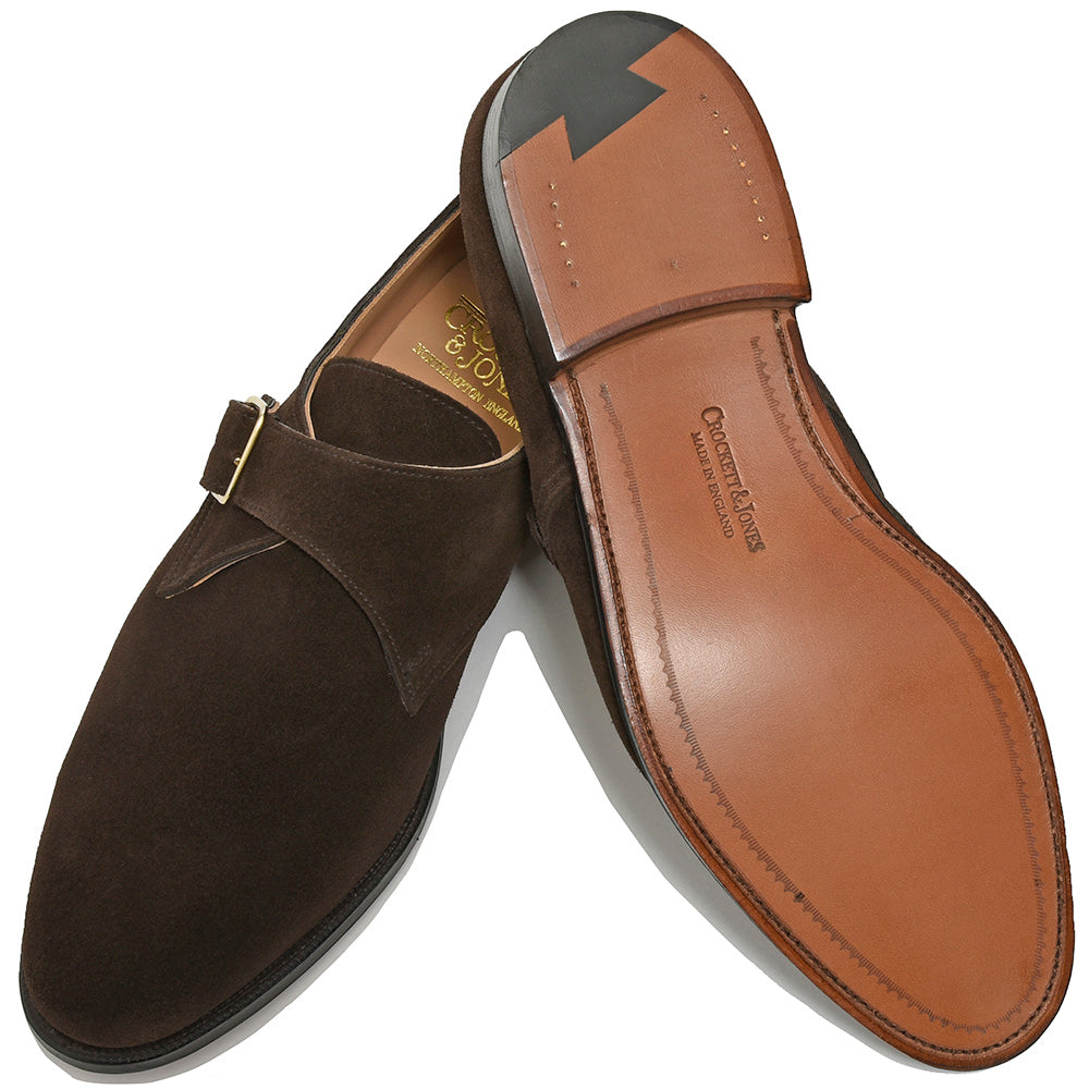 Crockett&Jones クロケットアンドジョーンズ COMPTON コンプトン カーフスエード モンクストラップ シューズ